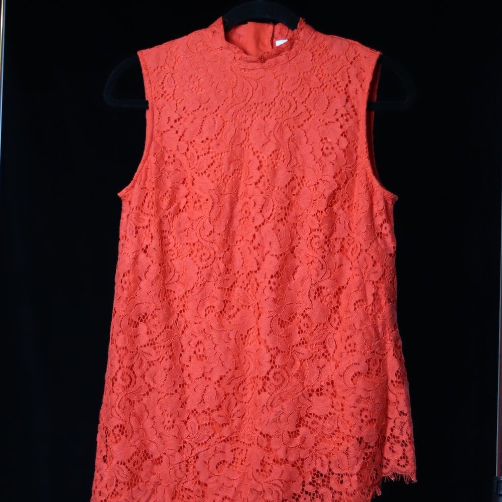 Sleeveless Unique Orange Lace Top